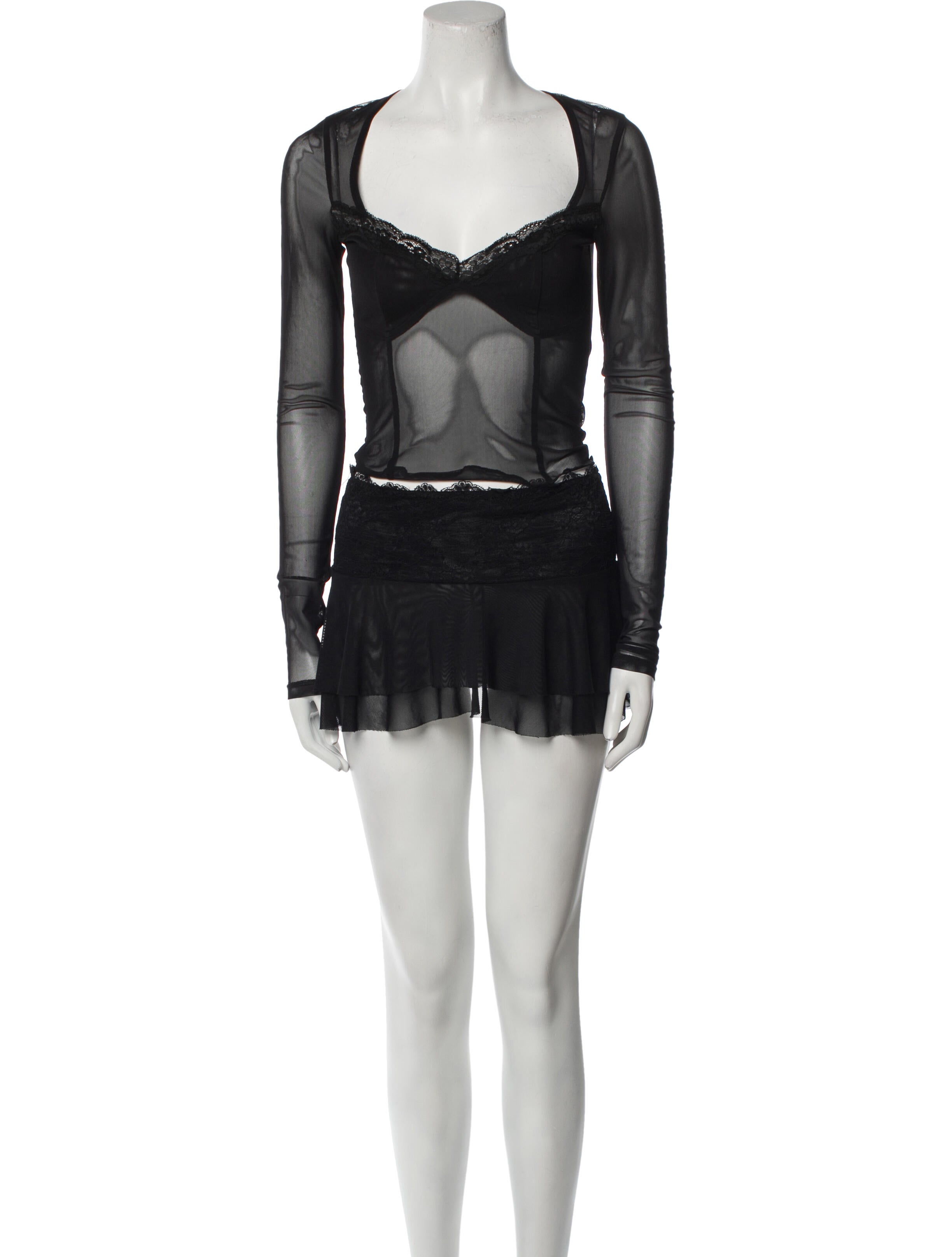 I.AM.GIA Mesh Accents Skirt Set